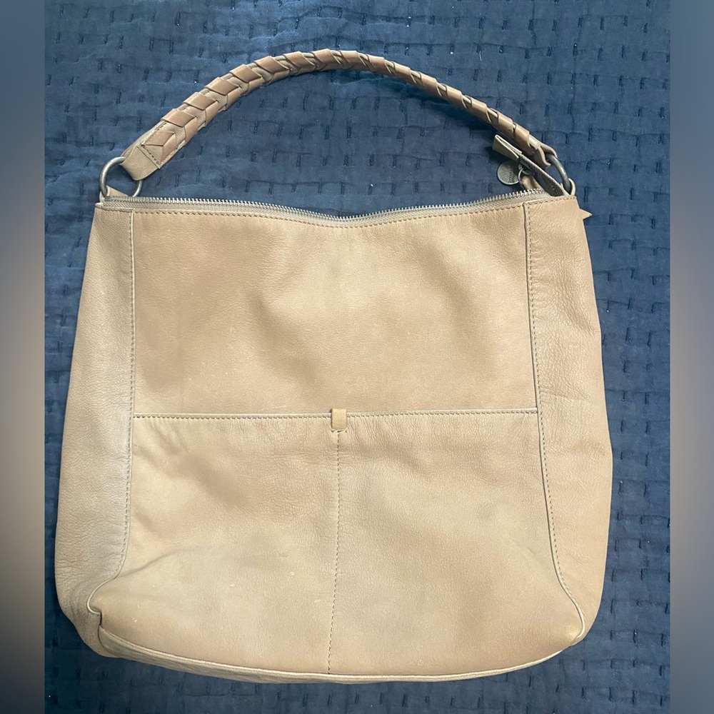 ✨ Lucky Brand Vala Leather Hobo — Braided Handle, Gorgeous Beige ✨